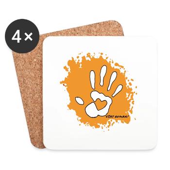 Petroglyph - Stay Human! - Untersetzer (4er-Set) - Weiß - Vorne
