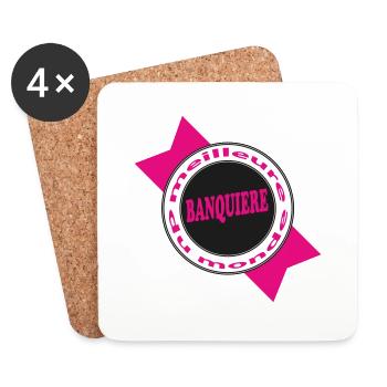 Meilleure BANQUIERE - Dessous de verre (lot de 4) - blanc - Devant