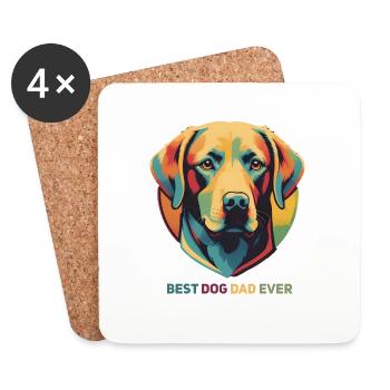 Vintage Hund bester Hundebesitzer - Untersetzer (4er-Set) - Weiß - Vorne