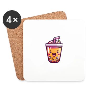 Happy bubble tea - Coasters (set of 4) - white - Front