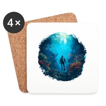La plongée n’est pas seulement un passe-temps - Dessous de verre (lot de 4) - blanc - Devant