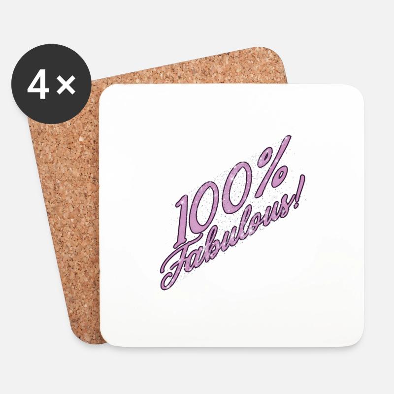 100% fabelhaft - Untersetzer (4er-Set) - Weiß