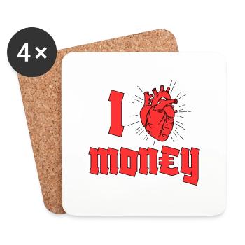 I Heart Argent - Dessous de verre (lot de 4) - blanc - Devant