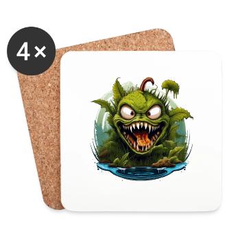 Wild angry carnivorous plant - Coasters (set of 4) - white - Front