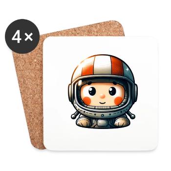 Bébé Astronaute - Exploration Ludique - Dessous de verre (lot de 4) - blanc - Devant