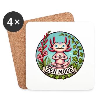 Zen Mode Axolotl - Dessous de verre (lot de 4) - blanc - Devant