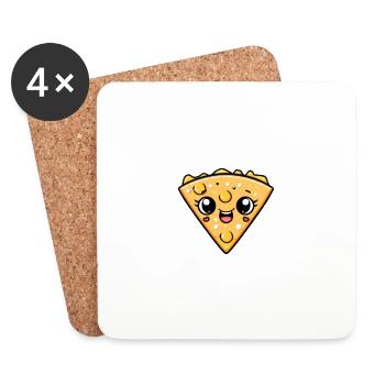 Croustilles tortilla amusantes avec sauce au fromage dans Cartoon Sti - Dessous de verre (lot de 4) - blanc - Devant