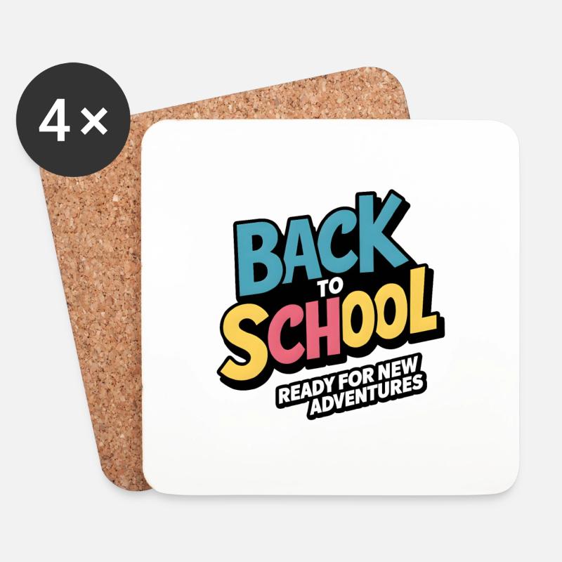 zurück in die Schule - Untersetzer (4er-Set) - Weiß