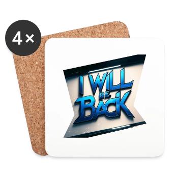ich werde zurückkommen - "i will be back" - Untersetzer (4er-Set) - Weiß - Vorne