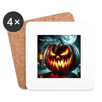 Blutiger halloween Kürbis - Untersetzer (4er-Set) - Weiß - Vorne