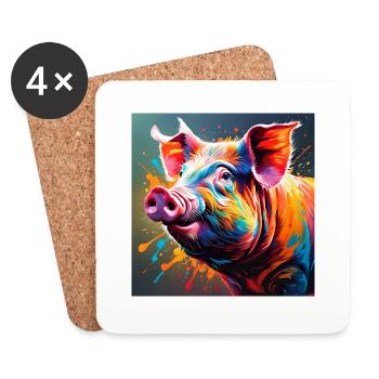 Pig - Untersetzer (4er-Set) - Weiß - Vorne