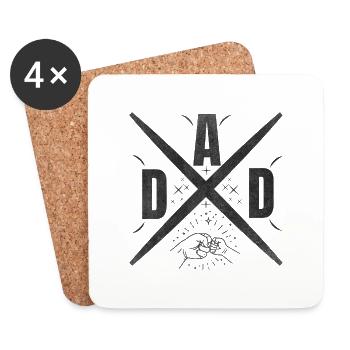 Dad papa Vater Kreuz design Geschenk für papa - Untersetzer (4er-Set) - Weiß - Vorne