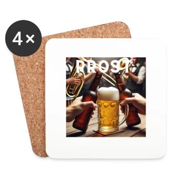 Prost Bier - Untersetzer (4er-Set) - Weiß - Vorne