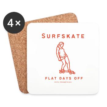 Surfskate Flat jours de repos - Dessous de verre (lot de 4) - blanc - Devant