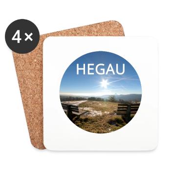 Hegau sur le lac de Constance avec soleil et neige - Dessous de verre (lot de 4) - blanc - Devant