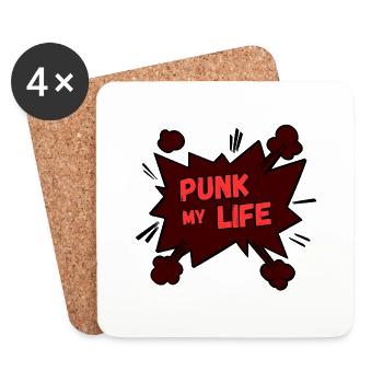 punk my life - Dessous de verre (lot de 4) - blanc - Devant
