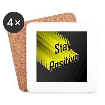 stay positive - Dessous de verre (lot de 4) - blanc - Devant