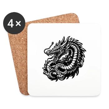 Dragon - Coasters (set of 4) - white - Front