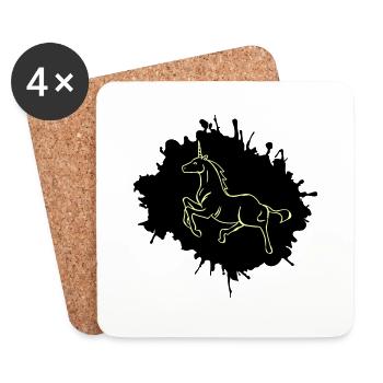 Unicorn blobs - Coasters (set of 4) - white - Front