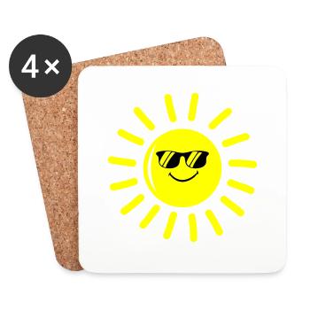 sonne cool - Untersetzer (4er-Set) - Weiß - Vorne