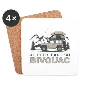 Bivouac 11 - Dessous de verre (lot de 4) - blanc - Devant