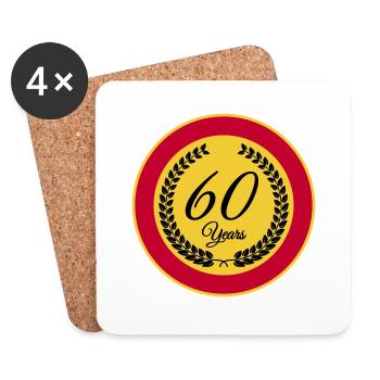 60 years - Coasters (set of 4) - white - Front