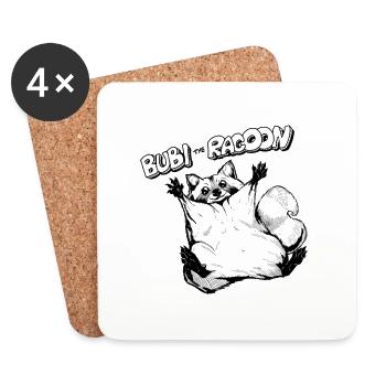 Bubi The Racoon - Dessous de verre (lot de 4) - blanc - Devant
