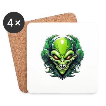 Wild angry pugnacious combative motivational sport - Coasters (set of 4) - white - Front