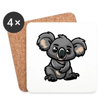 Bande dessinée Koala - Dessous de verre (lot de 4) - blanc - Devant