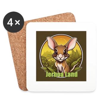 Jerboa Land - Coasters (set of 4) - white - Front