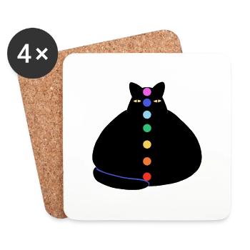 Kra Katze - Untersetzer (4er-Set) - Weiß - Vorne