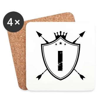 Armoiries I - Dessous de verre (lot de 4) - blanc - Devant