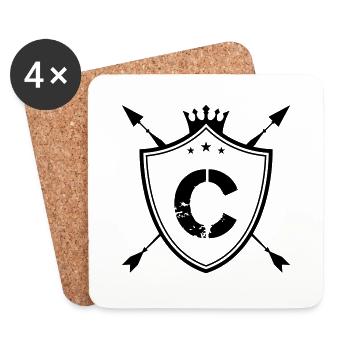 Armoiries C - Dessous de verre (lot de 4) - blanc - Devant