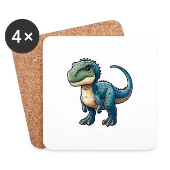 Wild Animal Dinosaur - Coasters (set of 4) - white - Front