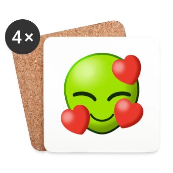 Alien Love Love Aliens Heart Heart Extraterrestrial I - Coasters (set of 4) - white - Front