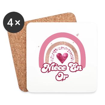Nichte in Rose Rainbow Gold - Nichte Geschenk - Untersetzer (4er-Set) - Weiß - Vorne