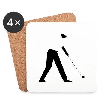 Golf Golfspieler Golfer Golferin - Untersetzer (4er-Set) - Weiß - Vorne