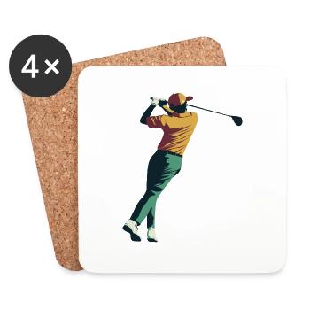 Golfer Golf Golfball - Untersetzer (4er-Set) - Weiß - Vorne