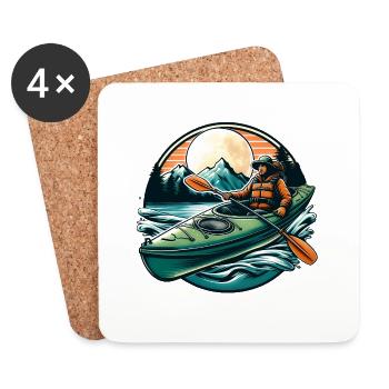 Conoe-Kayak - Dessous de verre (lot de 4) - blanc - Devant