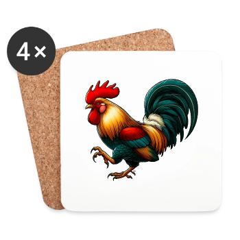 Rooster Pet - Coasters (set of 4) - white - Front