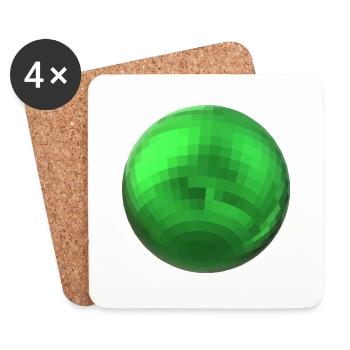 Grüne Kugel - Untersetzer (4er-Set) - Weiß - Vorne