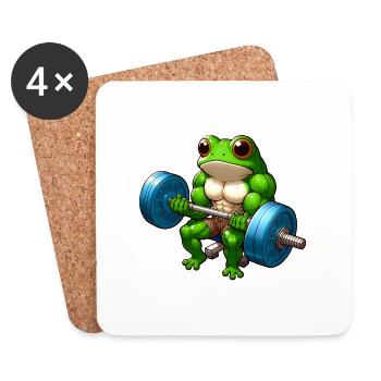 Dynamic Sports Frog - Coasters (set of 4) - white - Front