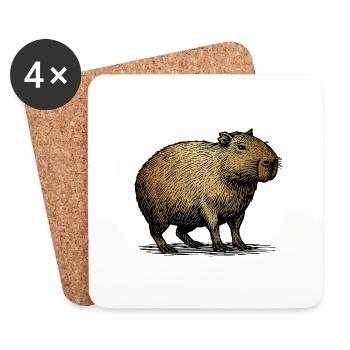 Cabybara - Dessous de verre (lot de 4) - blanc - Devant