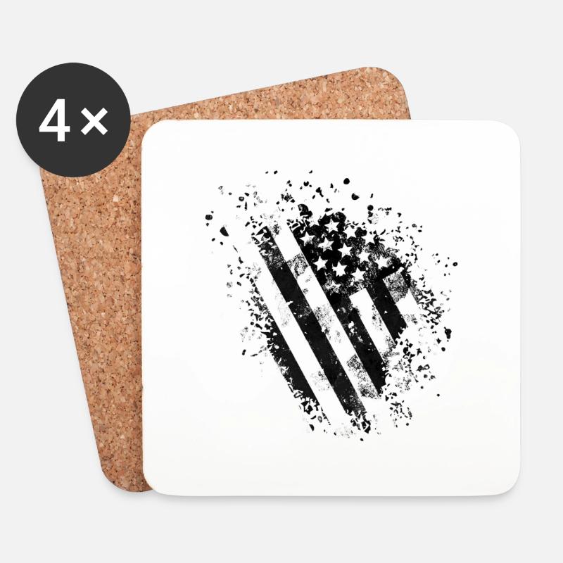 Proud American - Untersetzer (4er-Set) - Weiß