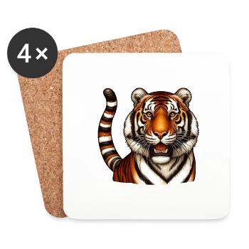 Majestic Tiger - Coasters (set of 4) - white - Front