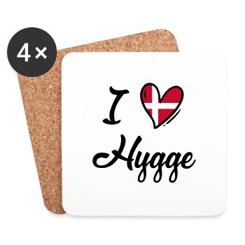 I love Hygge - Denmark - Lifestyle - Dänemark - Coasters (set of 4) - white - Front