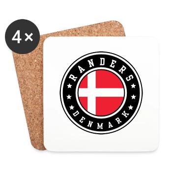 Randers Danemark - Dessous de verre (lot de 4) - blanc - Devant