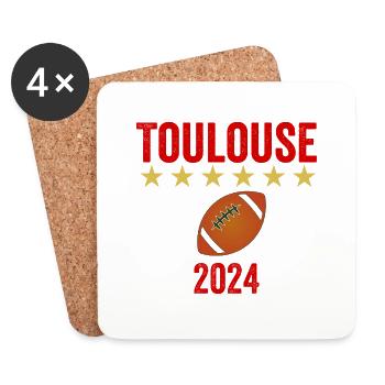 Toulouse Rugby 6 Sterne Sport Pride - Untersetzer (4er-Set) - Weiß - Vorne