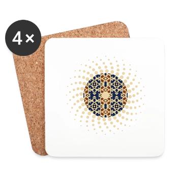 A Timeless Dance: Spiral Dots in Vintage Style - Coasters (set of 4) - white - Front