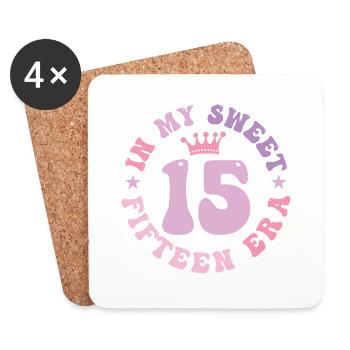In My Sweet Fifteen Era 15th Birthday 15th - Coasters (set of 4) - white - Front